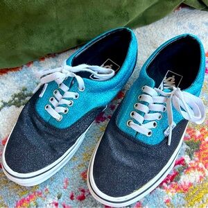 Vans Sneakers Black & Teal Glitter Women’s US 8